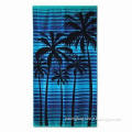 Velour Beach Towel in Bright Vibrant Colors, a Striking Jacquard Woven Design, Perfect for Summer